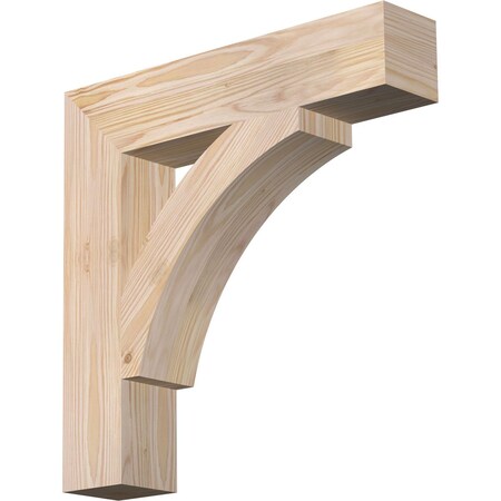 Ekena Millwork Thorton Block Smooth Bracket, Douglas Fir, 3 1/2"W x 18"D x 18"H BKT04X18X18THR05SDF